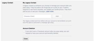 Facebook users now can select a "legacy contact" to manage their page after they die...